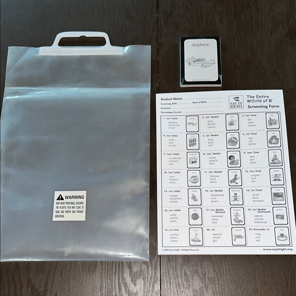 THE ENTIRE WORLD of R Screening forms and cards NWOT
